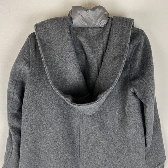 GALLERY Melange Hooded Wool Blend Quilted Bib Coat ~ NWT - Picture 7 of 10